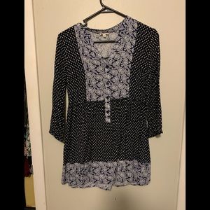 Paisley/polka dot blouse